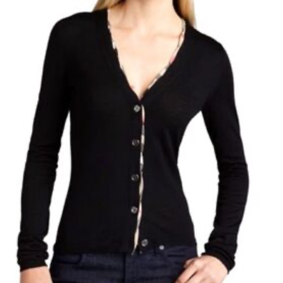 Burberry Brit Merino Wool Black Cardigan, Size XL - Picture 11 of 13